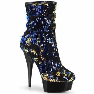 Pleaser Delight 1004 Blue/Multi Booties Size 6